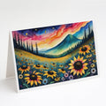 Black-eyed Susans in Color Greeting Cards Pack of 8 Blank Cards with Envelopes Whimsical A7 Size 5x7