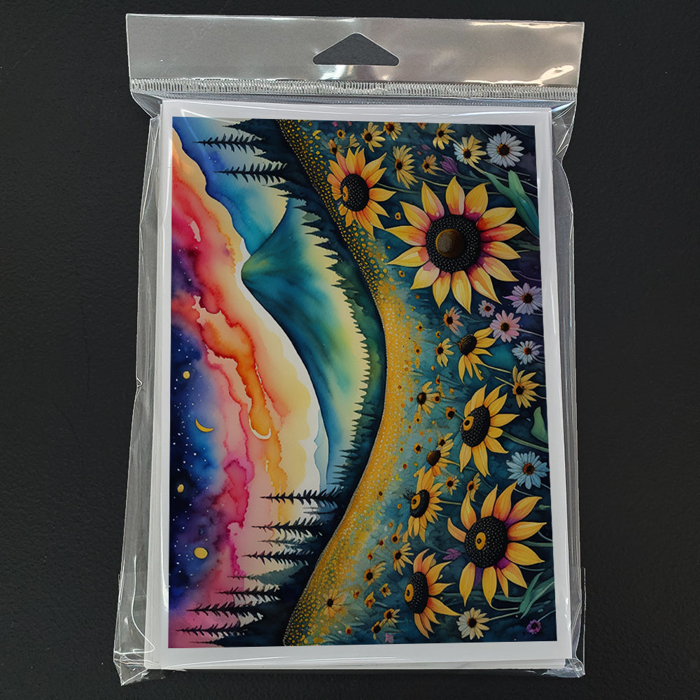 Black-eyed Susans in Color Greeting Cards Pack of 8 Blank Cards with Envelopes Whimsical A7 Size 5x7