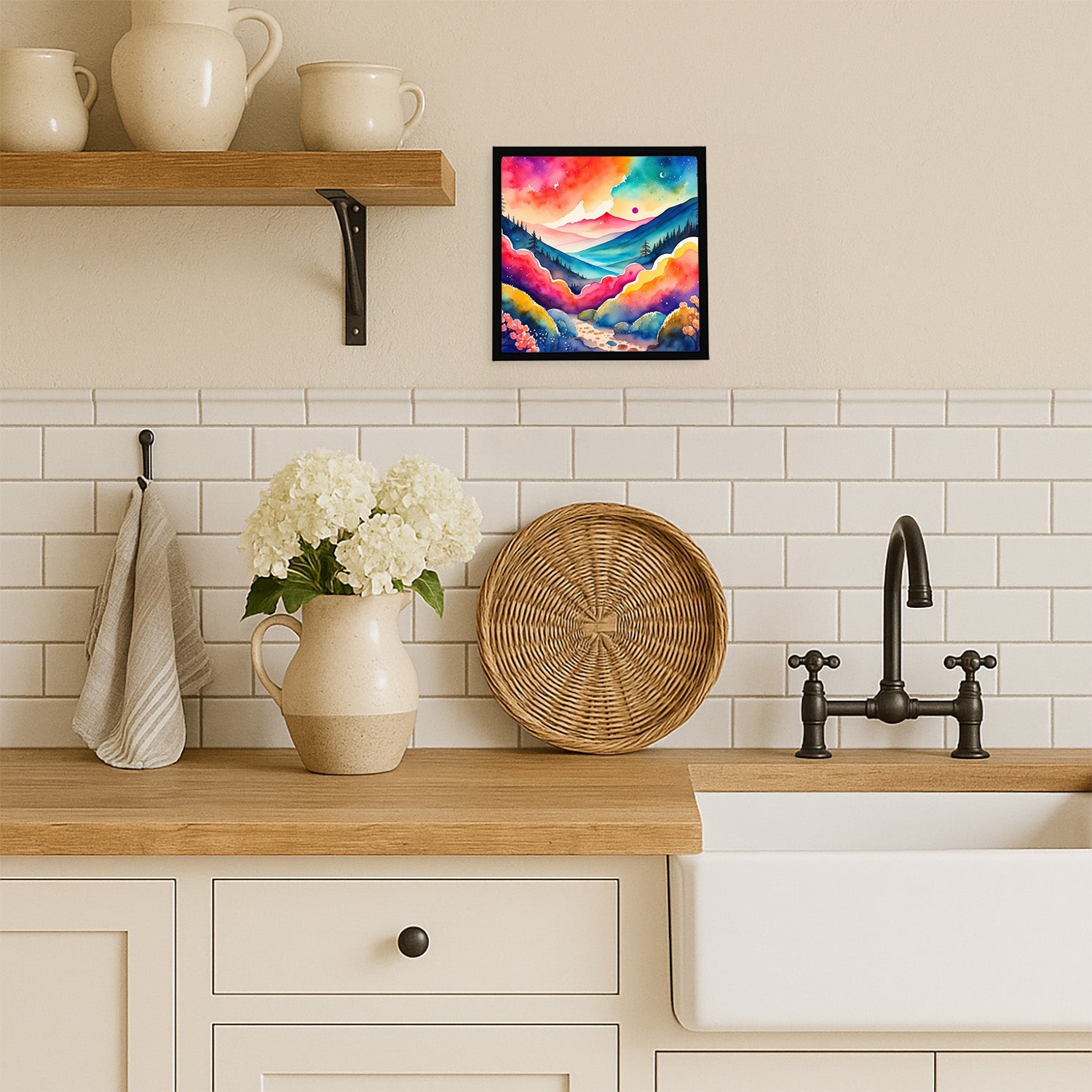 Brunia in Color Framed Metal Print Bathroom, Kitchen, Office, Home Decor Wall Art Ready to Hang, Square, 8X8