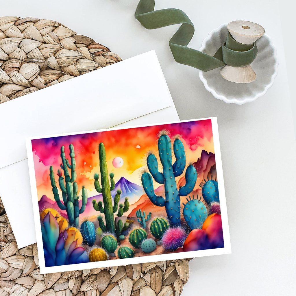 Cactus in Color Greeting Cards Pack of 8 Blank Cards with Envelopes Whimsical A7 Size 5x7
