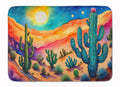 Cactus in Color Memory Foam Kitchen Mat Machine Washable Anti-Fatigue Cushion Comfort Bath or Kitchen Rug