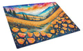California Poppies in Color Cutting Board Tempered Glass Kitchen Cutting Surface, Heat Resistant Chopping, Non-Slip Feet, Food Prep & Serving