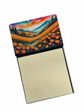 California Poppies in Color Watercolor Sticky Note Holder Refillable Dispenser Desk Accessory 3x3 Pad Gift