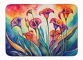 Calla Lilies in Color Memory Foam Kitchen Mat Machine Washable Anti-Fatigue Cushion Comfort Bath or Kitchen Rug