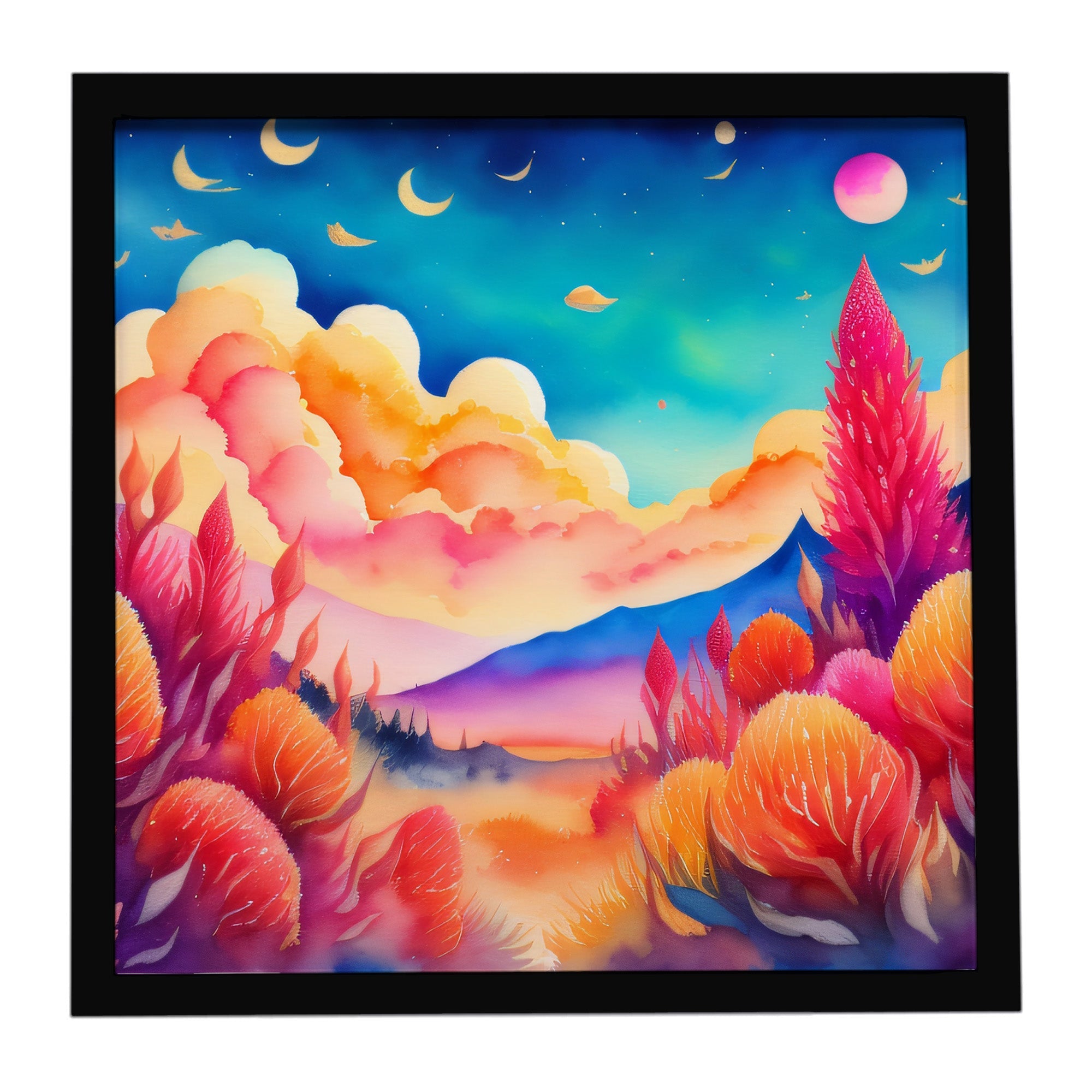 Celosia in Color Framed Metal Print Bathroom, Kitchen, Office, Home Decor Wall Art Ready to Hang, Square, 8X8