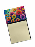 Chrysanthemums in Color Watercolor Sticky Note Holder Refillable Dispenser Desk Accessory 3x3 Pad Gift