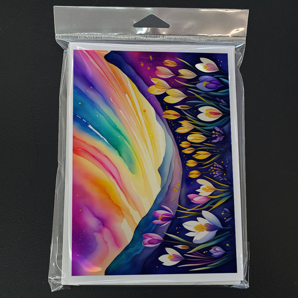 Crocus in Color Greeting Cards Pack of 8 Blank Cards with Envelopes Whimsical A7 Size 5x7