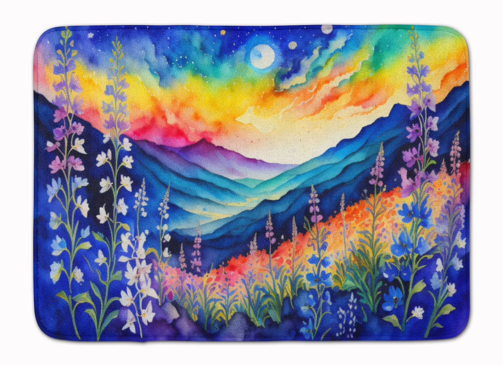 Delphinium in Color Memory Foam Kitchen Mat Machine Washable Anti-Fatigue Cushion Comfort Bath or Kitchen Rug