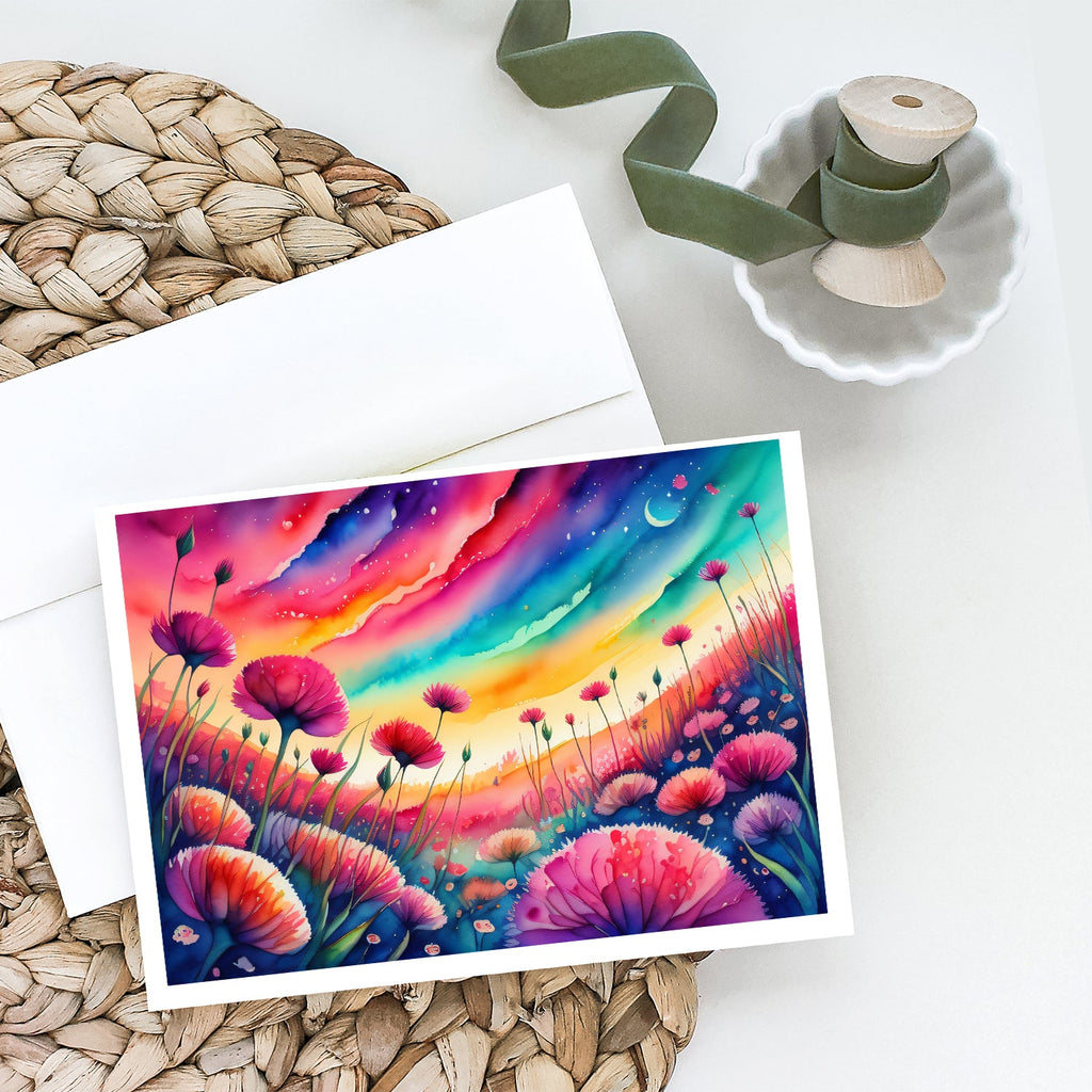 Dianthus in Color Greeting Cards Pack of 8 Blank Cards with Envelopes Whimsical A7 Size 5x7