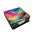 Dusty Miller in Color PU Leather Note Paper Holder with Artist-Designed Cover, Desk Accessory, Office Gift