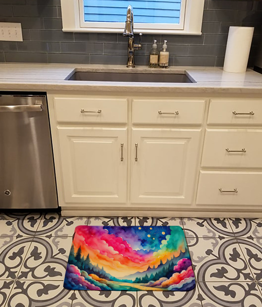 Dusty Miller in Color Memory Foam Kitchen Mat Machine Washable Anti-Fatigue Cushion Comfort Bath or Kitchen Rug
