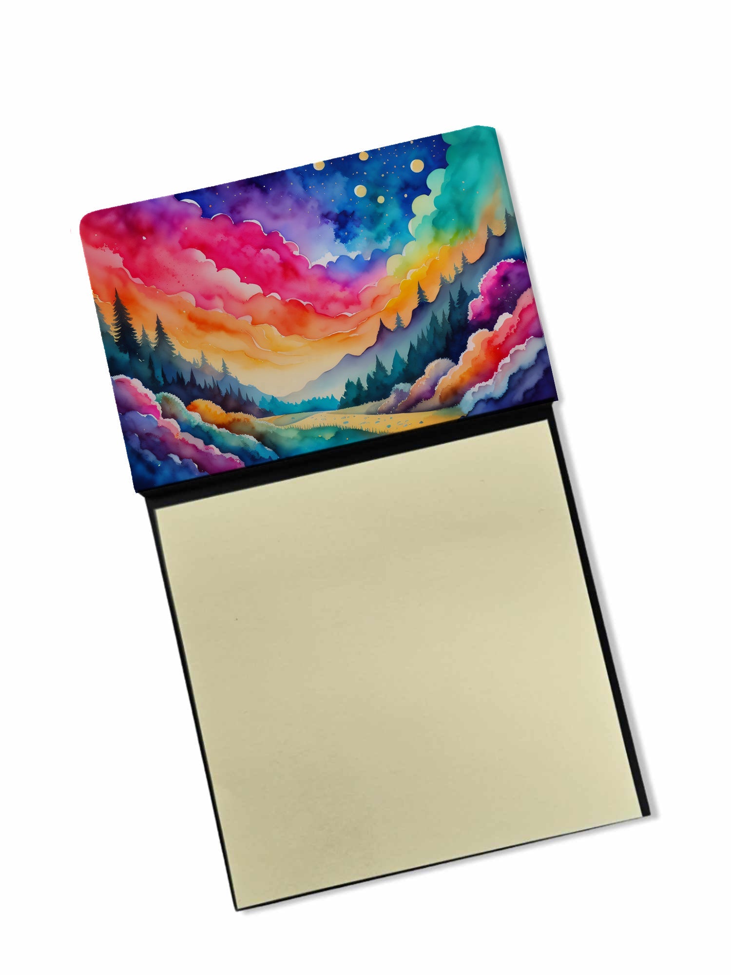Dusty Miller in Color Watercolor Sticky Note Holder Refillable Dispenser Desk Accessory 3x3 Pad Gift
