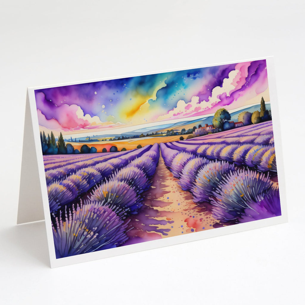English Lavender in Color Greeting Cards Pack of 8 Blank Cards with Envelopes Whimsical A7 Size 5x7