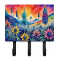 Eryngium in Color Leash or Key Holder Wall Hooks, Coat Rack Wall Mount, for Hanging Keys, Towels, Aprons, Leashes