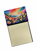 Freesia in Color Watercolor Sticky Note Holder Refillable Dispenser Desk Accessory 3x3 Pad Gift