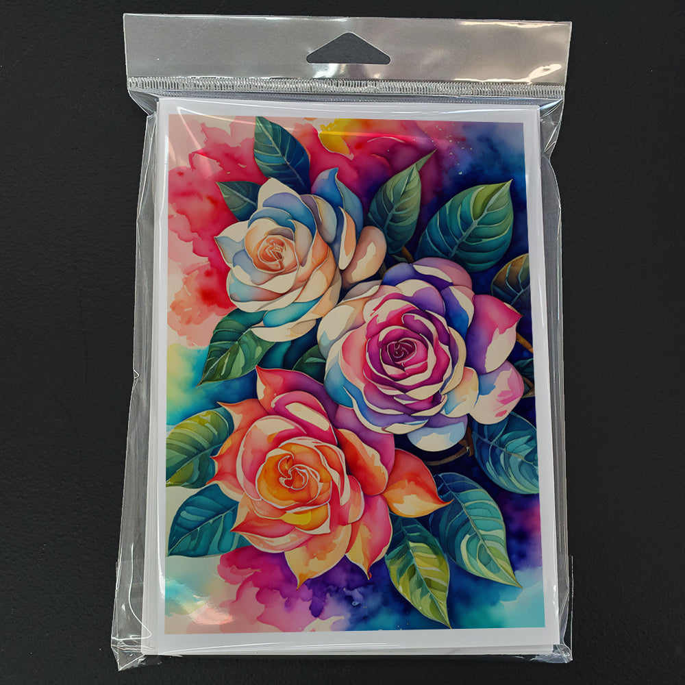 Gardenias in Color Greeting Cards Pack of 8 Blank Cards with Envelopes Whimsical A7 Size 5x7