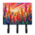 Gladiolus in Color Leash or Key Holder Wall Hooks, Coat Rack Wall Mount, for Hanging Keys, Towels, Aprons, Leashes