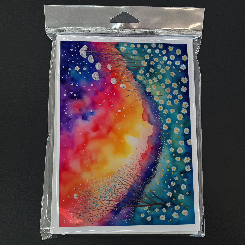 Gypsophila in Color Greeting Cards Pack of 8 Blank Cards with Envelopes Whimsical A7 Size 5x7