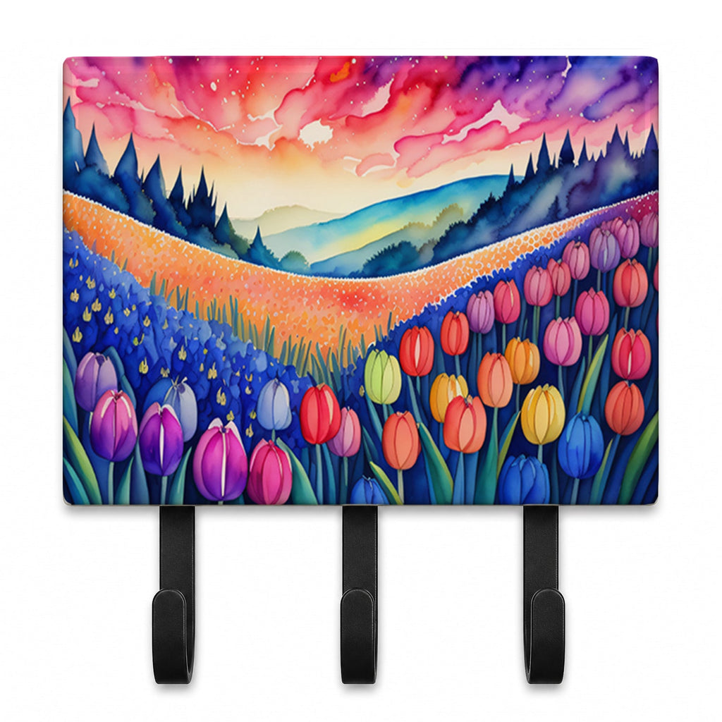 Hyacinths in Color Leash or Key Holder Wall Hooks, Coat Rack Wall Mount, for Hanging Keys, Towels, Aprons, Leashes