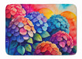 Hydrangeas in Color Memory Foam Kitchen Mat Machine Washable Anti-Fatigue Cushion Comfort Bath or Kitchen Rug