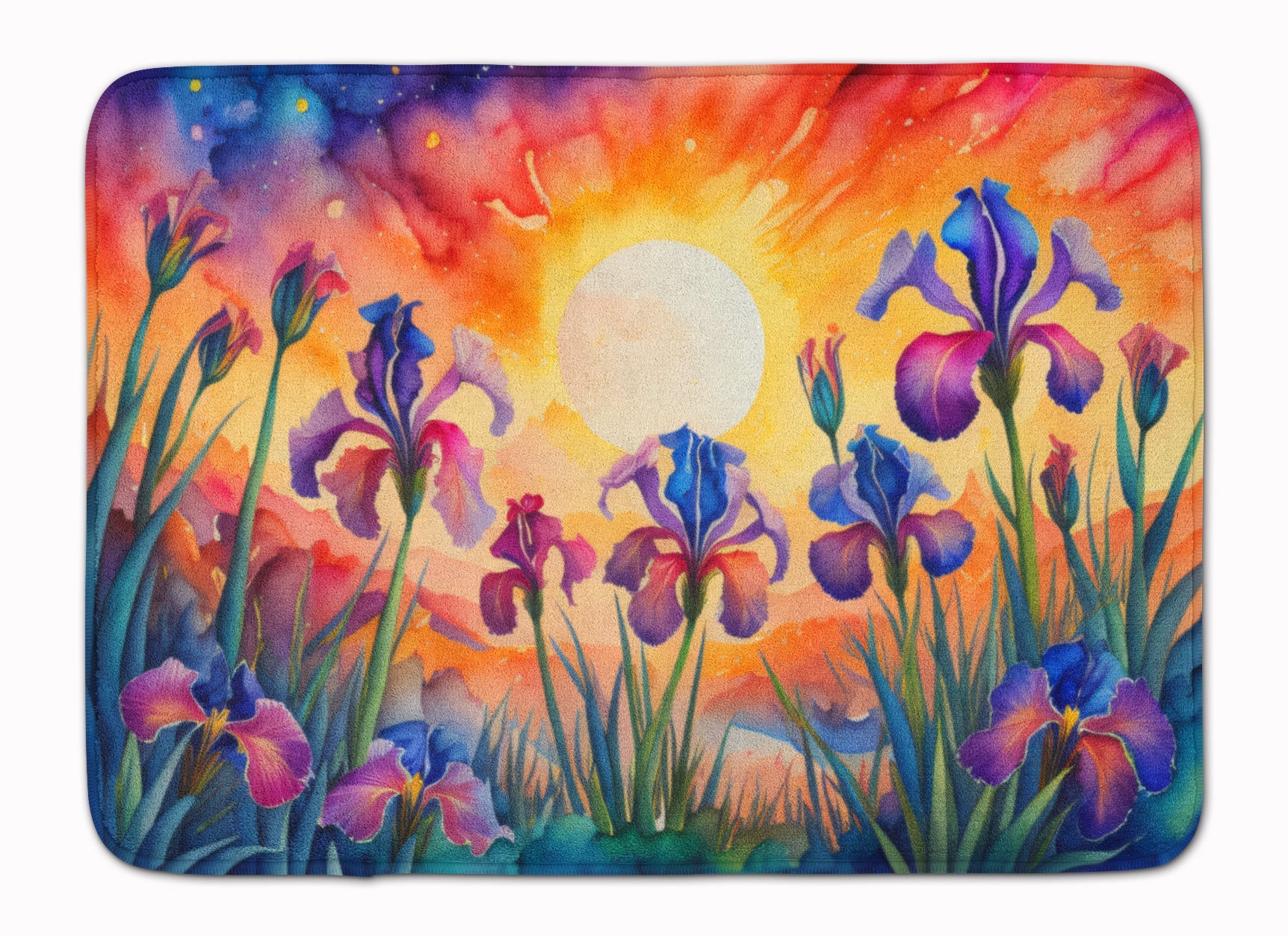 Iris in Color Memory Foam Kitchen Mat Machine Washable Anti-Fatigue Cushion Comfort Bath or Kitchen Rug