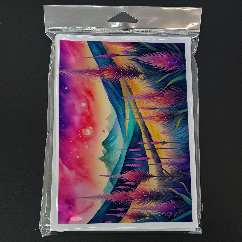 Liatris in Color Greeting Cards Pack of 8 Blank Cards with Envelopes Whimsical A7 Size 5x7