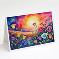 Lisianthus in Color Greeting Cards Pack of 8 Blank Cards with Envelopes Whimsical A7 Size 5x7