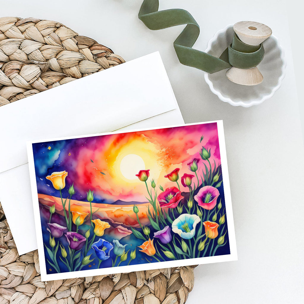 Lisianthus in Color Greeting Cards Pack of 8 Blank Cards with Envelopes Whimsical A7 Size 5x7