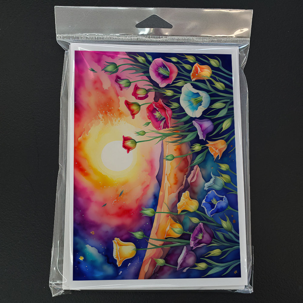 Lisianthus in Color Greeting Cards Pack of 8 Blank Cards with Envelopes Whimsical A7 Size 5x7