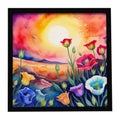 Lisianthus in Color Framed Metal Print Bathroom, Kitchen, Office, Home Decor Wall Art Ready to Hang, Square, 8X8
