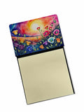 Lisianthus in Color Watercolor Sticky Note Holder Refillable Dispenser Desk Accessory 3x3 Pad Gift