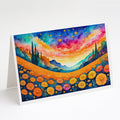 Marigolds in Color Greeting Cards Pack of 8 Blank Cards with Envelopes Whimsical A7 Size 5x7