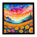 Marigolds in Color Framed Metal Print Bathroom, Kitchen, Office, Home Decor Wall Art Ready to Hang, Square, 8X8