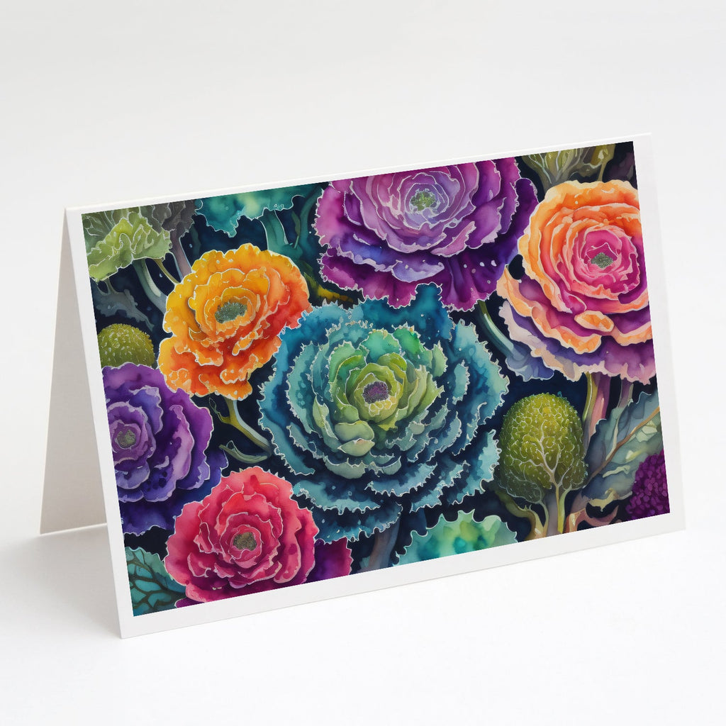 Ornamental Kale in Color Greeting Cards Pack of 8 Blank Cards with Envelopes Whimsical A7 Size 5x7
