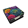 Ornamental Kale in Color PU Leather Note Paper Holder with Artist-Designed Cover, Desk Accessory, Office Gift
