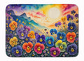 Pansies in Color Memory Foam Kitchen Mat Machine Washable Anti-Fatigue Cushion Comfort Bath or Kitchen Rug