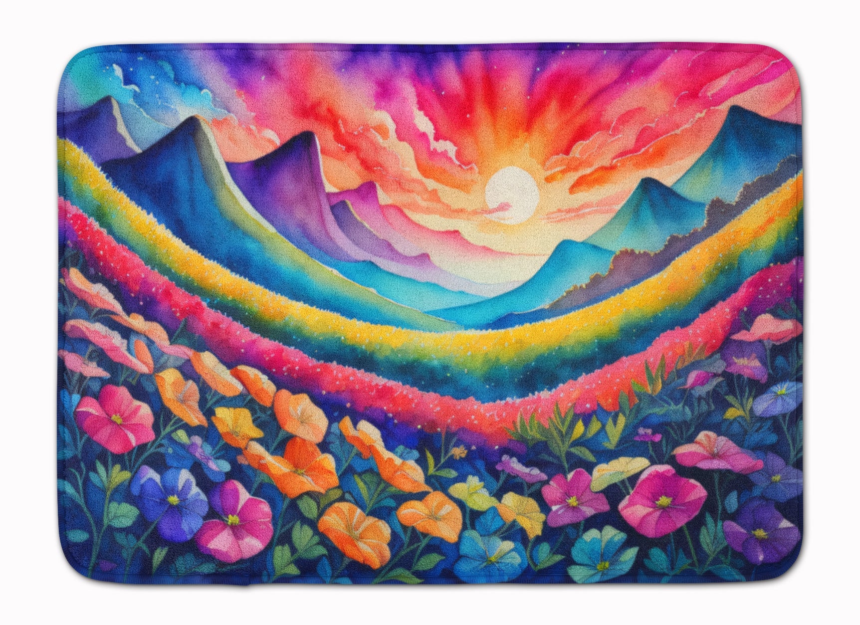 Petunias in Color Memory Foam Kitchen Mat Machine Washable Anti-Fatigue Cushion Comfort Bath or Kitchen Rug