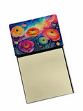 Ranunculus in Color Watercolor Sticky Note Holder Refillable Dispenser Desk Accessory 3x3 Pad Gift