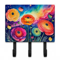 Ranunculus in Color Leash or Key Holder Wall Hooks, Coat Rack Wall Mount, for Hanging Keys, Towels, Aprons, Leashes