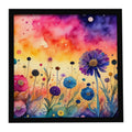 Scabiosa in Color Framed Metal Print Bathroom, Kitchen, Office, Home Decor Wall Art Ready to Hang, Square, 8X8
