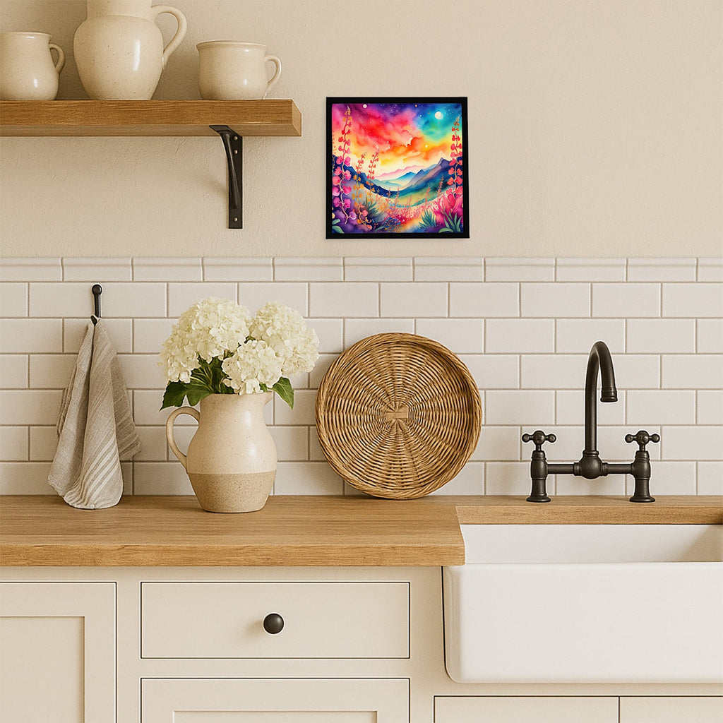Snapdragon in Color Framed Metal Print Bathroom, Kitchen, Office, Home Decor Wall Art Ready to Hang, Square, 8X8
