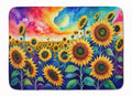 Sunflowers in Color Memory Foam Kitchen Mat Machine Washable Anti-Fatigue Cushion Comfort Bath or Kitchen Rug