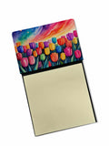 Tulips in Color Watercolor Sticky Note Holder Refillable Dispenser Desk Accessory 3x3 Pad Gift