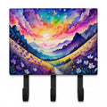 Violets in Color Leash or Key Holder Wall Hooks, Coat Rack Wall Mount, for Hanging Keys, Towels, Aprons, Leashes