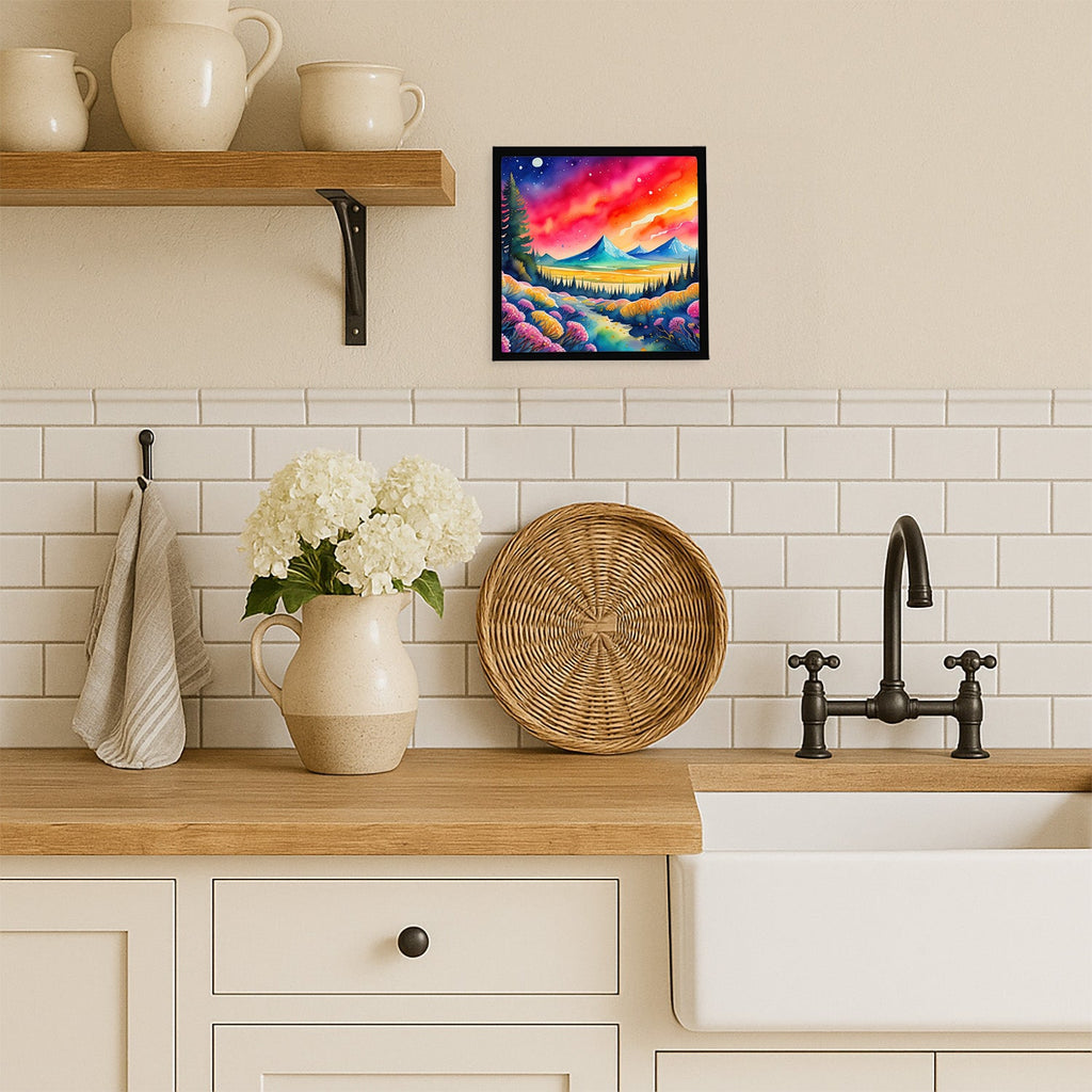 Yarrow in Color Framed Metal Print Bathroom, Kitchen, Office, Home Decor Wall Art Ready to Hang, Square, 8X8