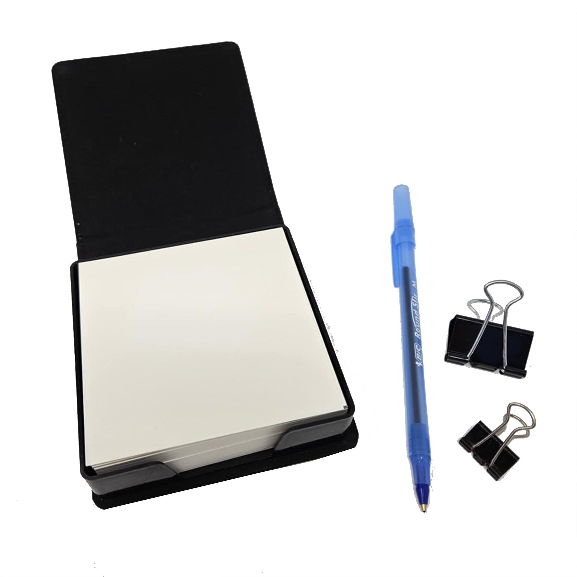 Zinnias in Color PU Leather Note Paper Holder with Artist-Designed Cover, Desk Accessory, Office Gift