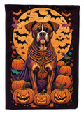 Boxer Witchy Halloween House Flag 28x40 Porch Sleeve Pole Decorative Outside Yard Banner Artwork Wall Hanging, Polyester