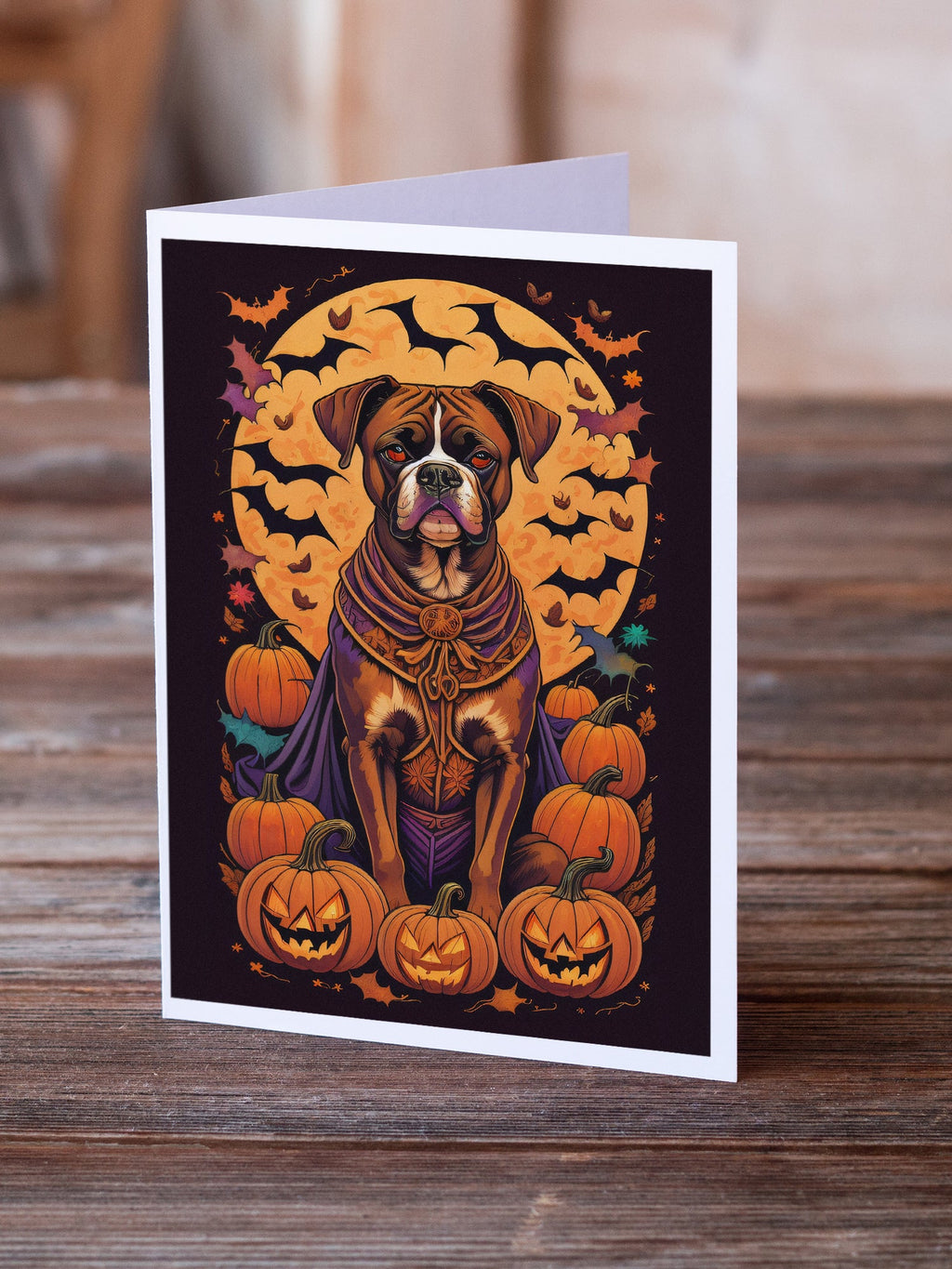 Boxer Witchy Halloween Greeting Cards Pack of 8 Blank Cards with Envelopes Whimsical A7 Size 5x7