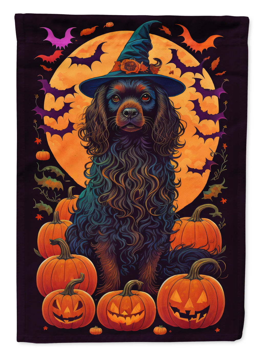Boykin Spaniel Witchy Halloween House Flag 28x40 Porch Sleeve Pole Decorative Outside Yard Banner Artwork Wall Hanging, Polyester