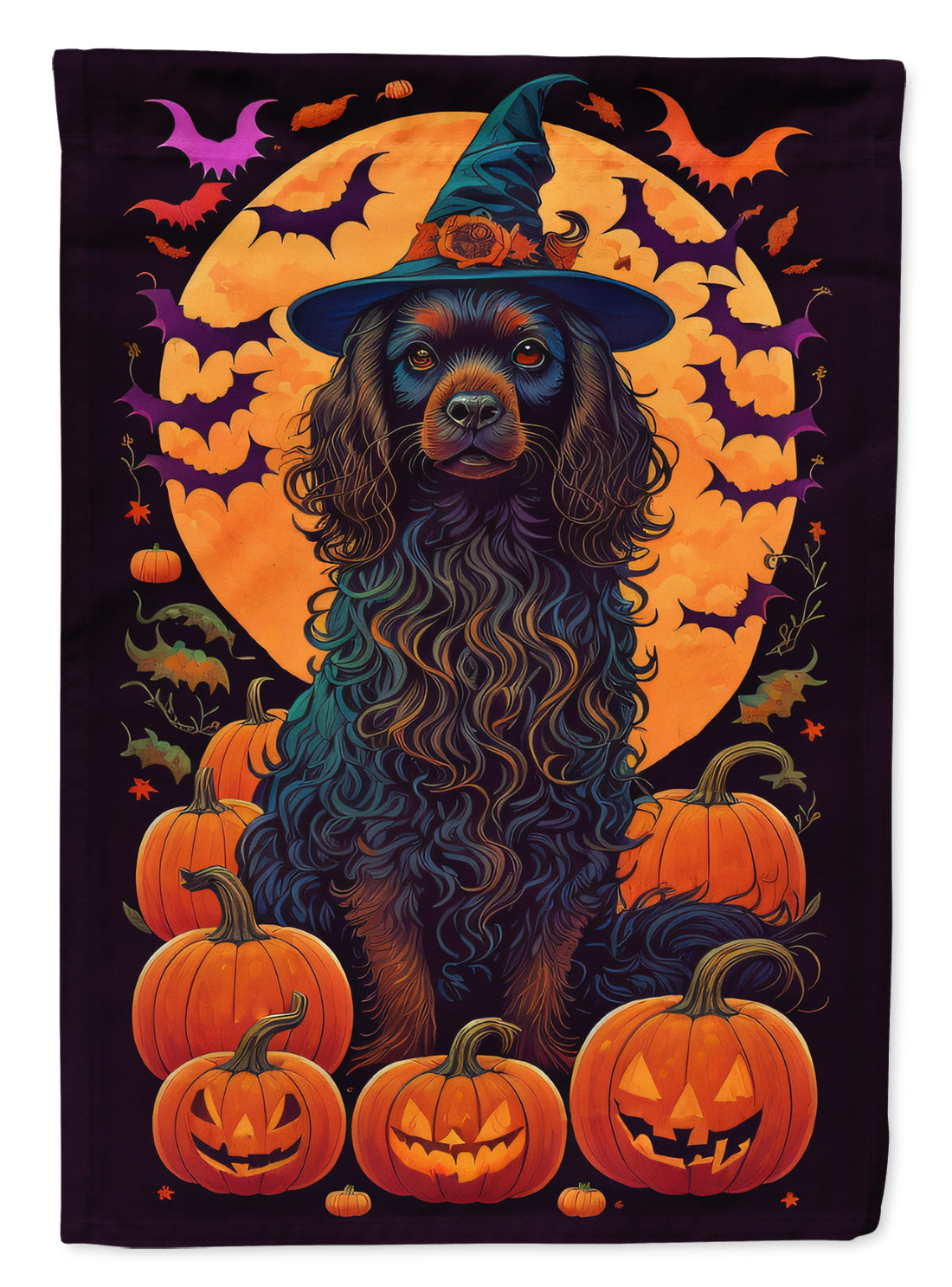 Boykin Spaniel Witchy Halloween House Flag 28x40 Porch Sleeve Pole Decorative Outside Yard Banner Artwork Wall Hanging, Polyester
